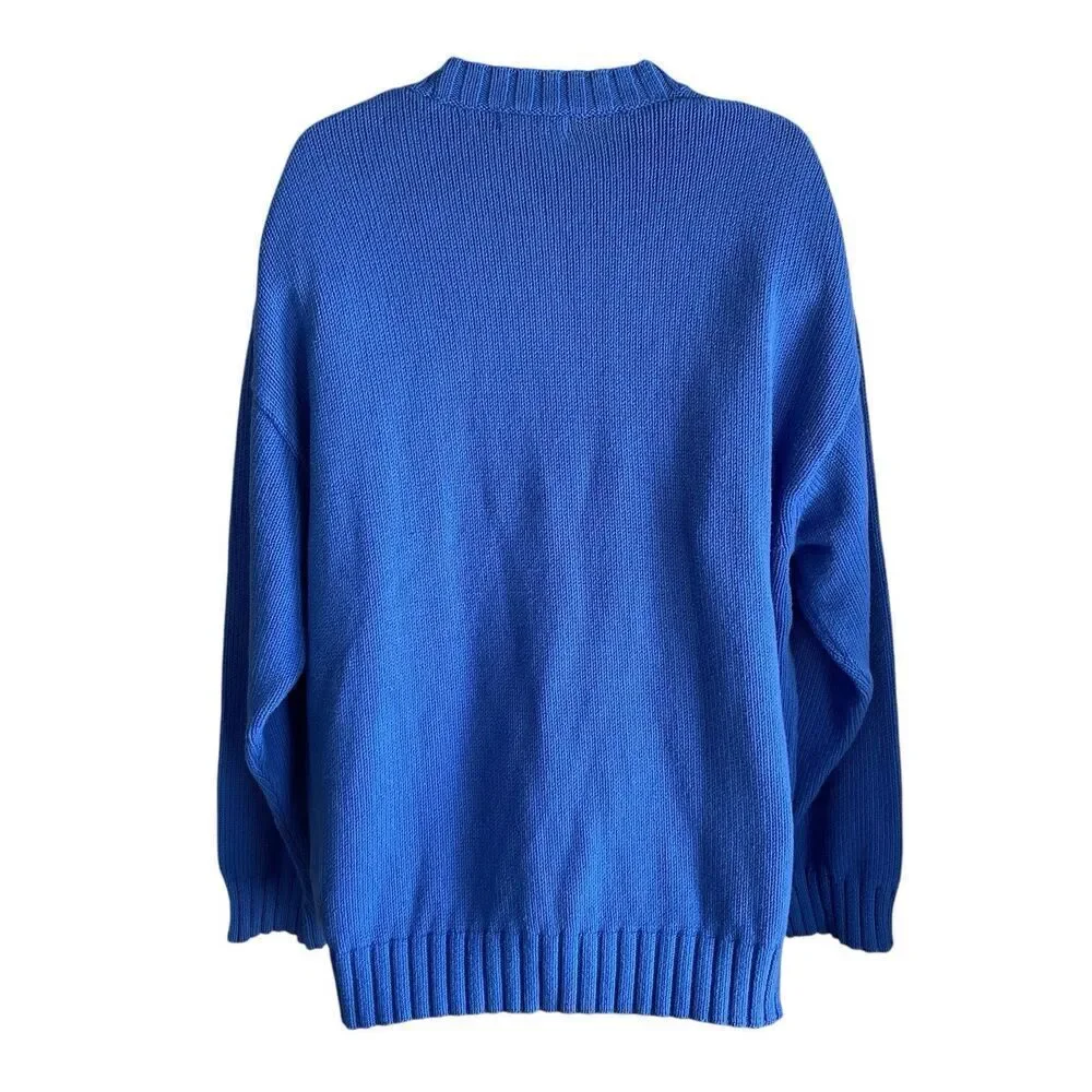 Banana Republic Sweater Men's Large Blue Organic Cotton Crew Neck Oversized NWT